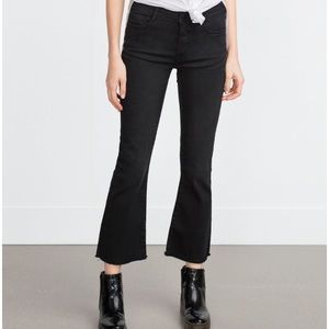 Zara cropped flare black denim